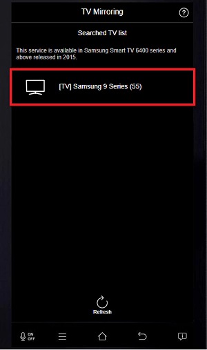 Tap your TV or smartphone on the list