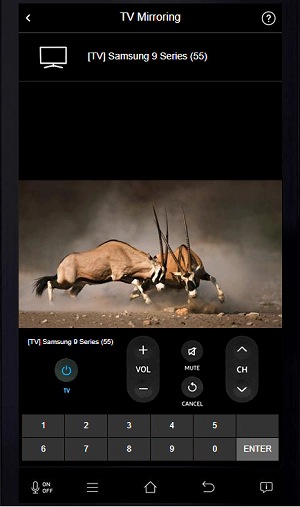 You r TV's screen will appear on the display