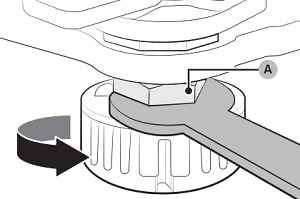 Turn nut A clockwise to tighten it