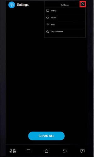 Tap the X icon to close an app