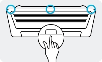 Push the button to open the grille