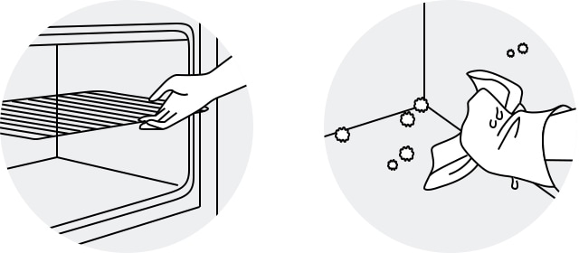clean the interior and accessories of the oven