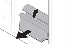 Diagram showing how to remove multipurpose drawers.