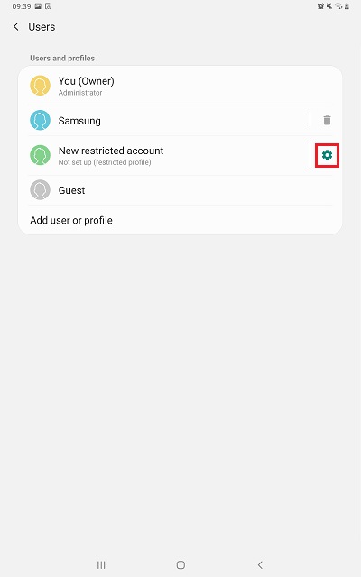 Tap the settings icon to continue adjusting the restricted apps