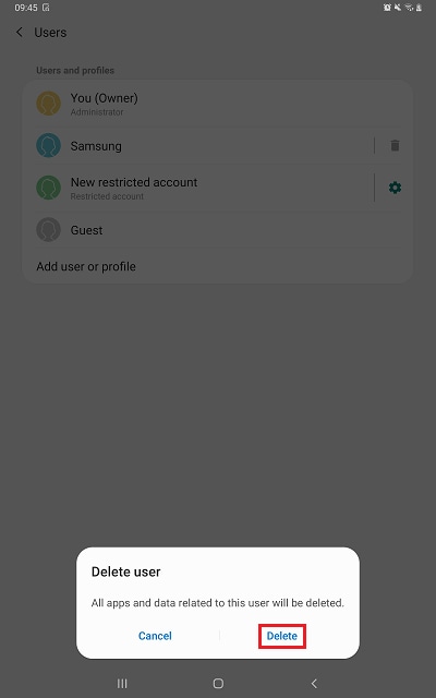 Tap Delete