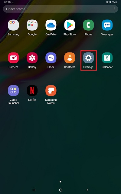 open the settings app
