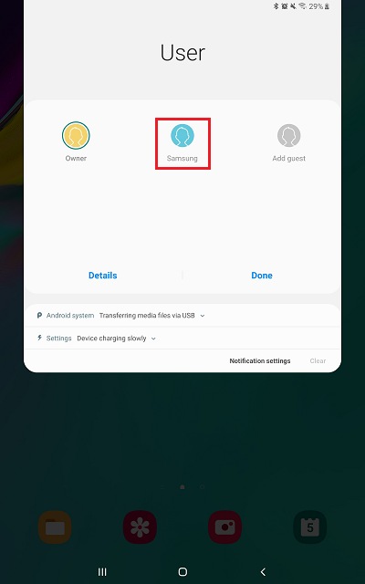 Tap the user you want to switch to