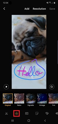 Tap the filters icon to apply a filter