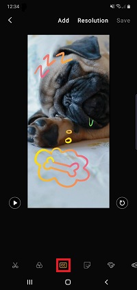 Tap the CC icon to add subtitles