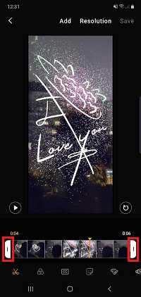 Trim the video by dragging it from either end
