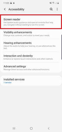 Tap Screen Reader