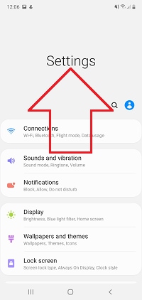 Swipe up with two fingers to go to the end of the Settings menu