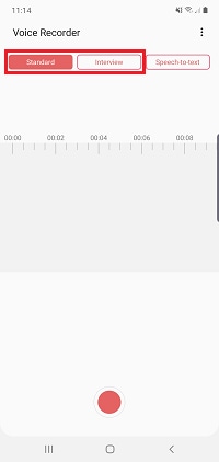 Choose between standard and interview mode