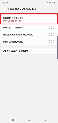 Tap Recording quality