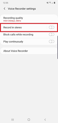 Tap record in stereo