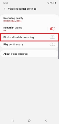 Tap Block calls while recording
