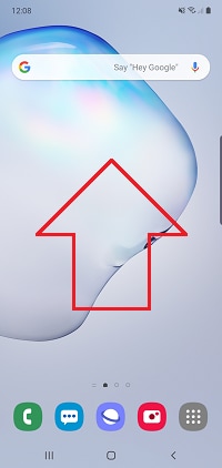 Swipe up on the home screen to access you apps