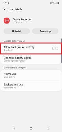 Tap Allow background activity