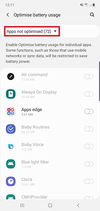 Tap Apps not optimised