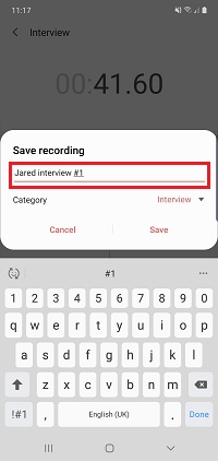 Give your recording a name