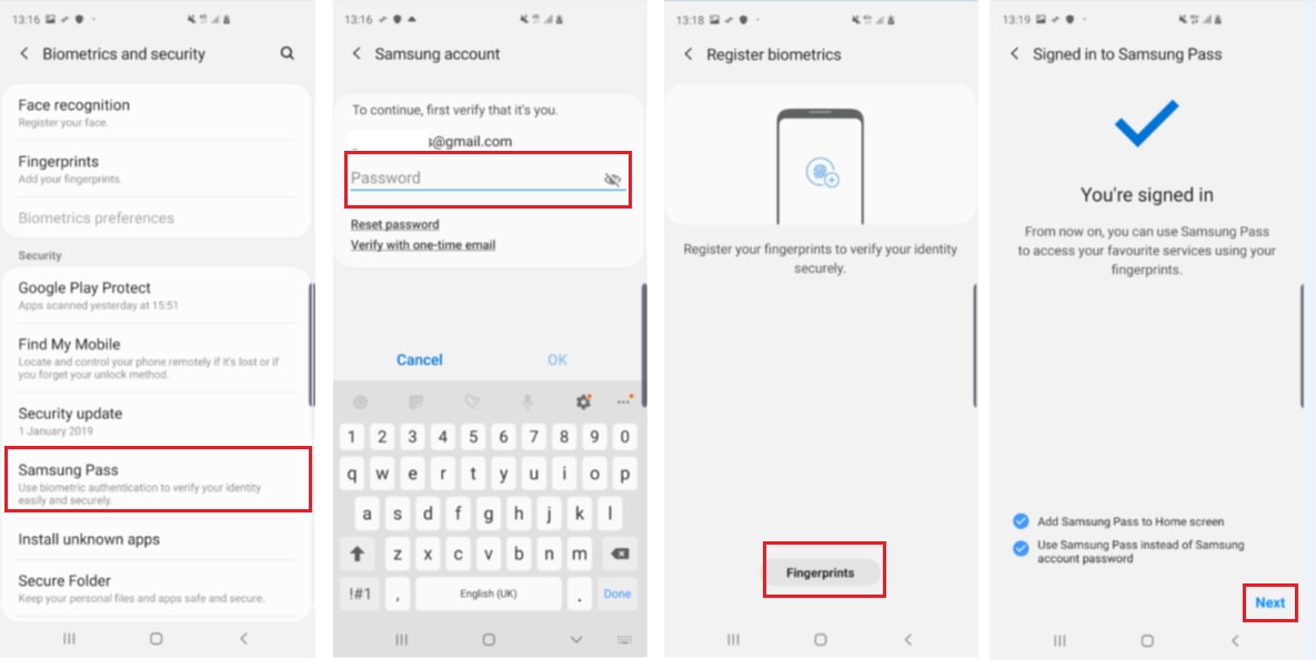 register samsung pass