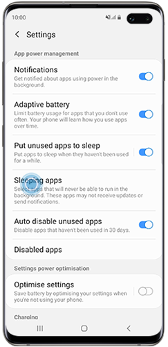 Choose Sleeping apps