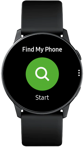 Tap Start to locate smartphone on Galaxy Watch Active