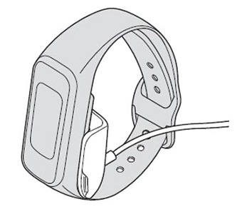 Press Galaxy Fit e charger until it clips into place