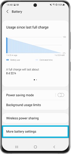 More battery settings