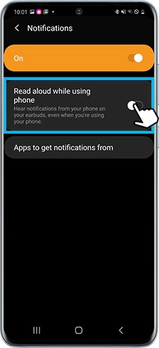 Set the earbuds to receive notifications