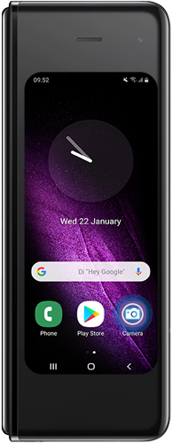 Tap the camera app on the cover display