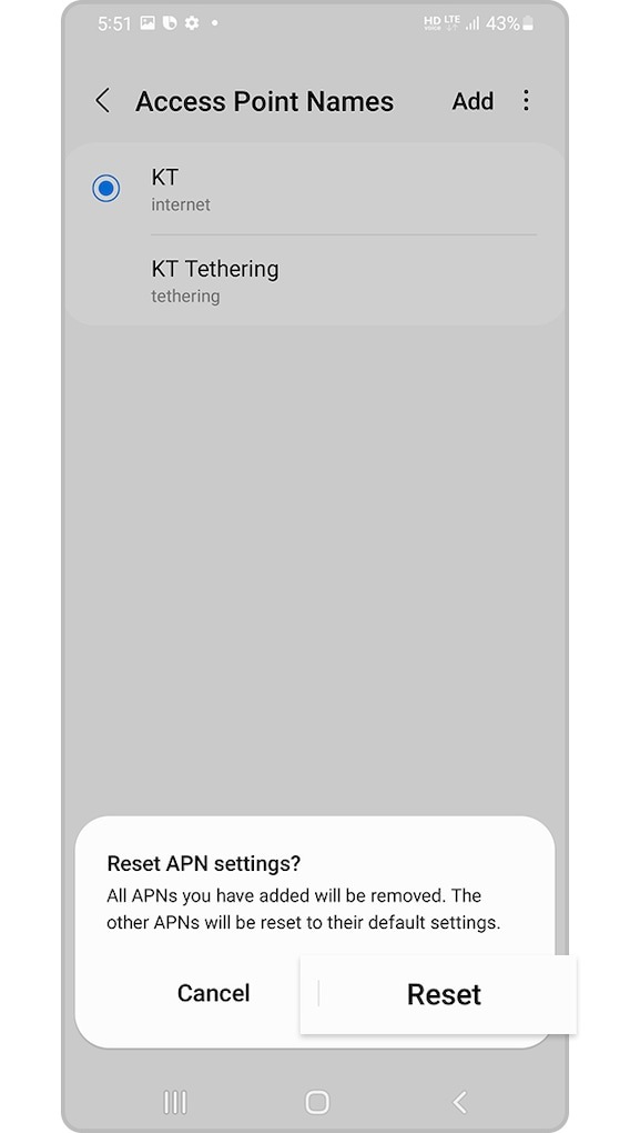 reset network settings 5