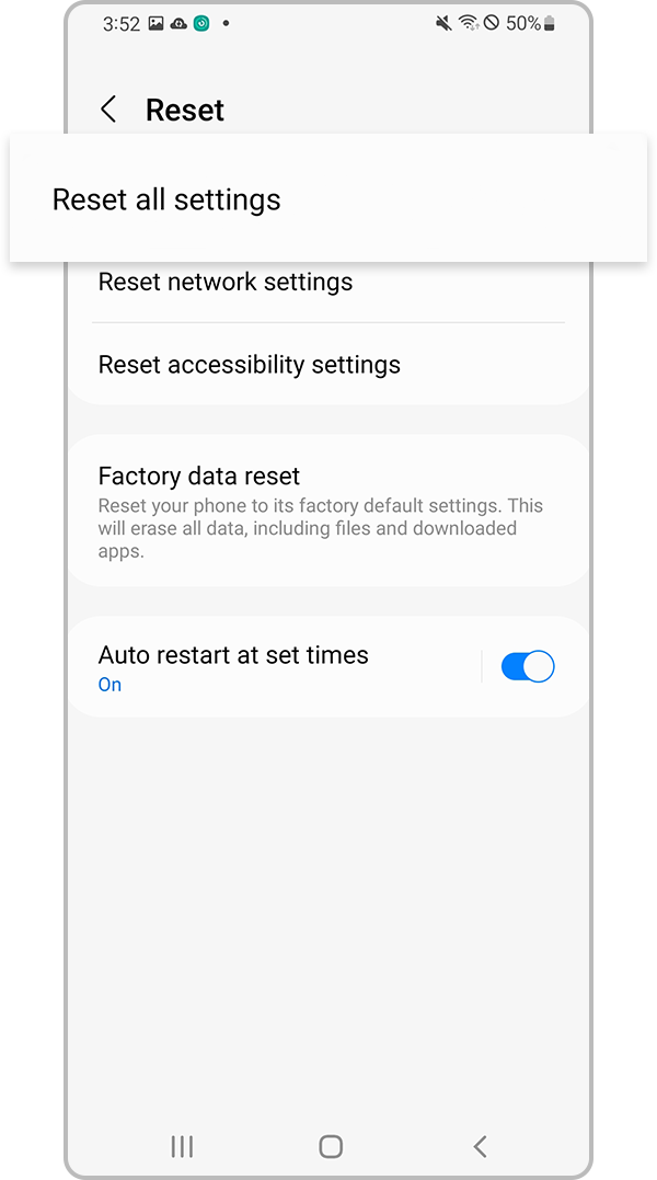 Select Reset all settings