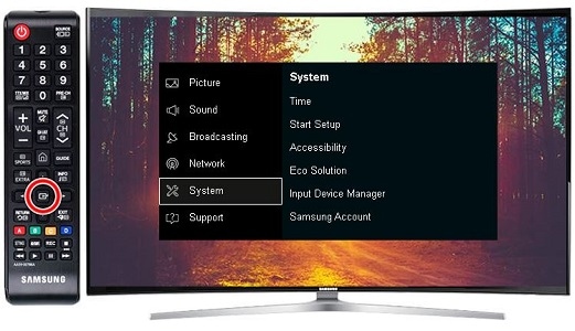 How do I change the menu language on my Samsung TV?