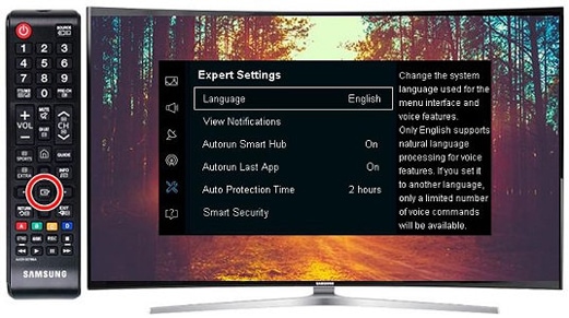 How do I change the menu language on my Samsung TV?