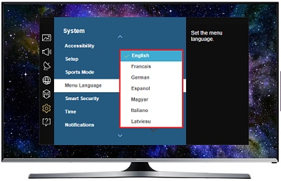 Select your desired language