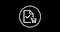 White line icon of a piece of paper with folded upper right hand corner with small shopping trolly icon at bottom right hand corner within white line circle