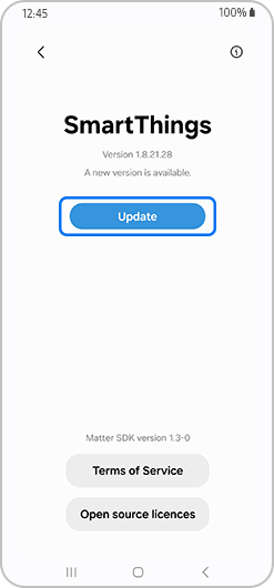 Update option highlighted.