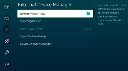 תפריט HDMI-CEC