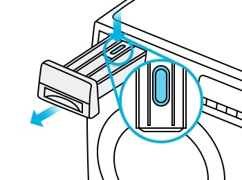 open-the-rinse-cap-of-the-front-loader