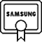 An sertificate with Samsung logo on it