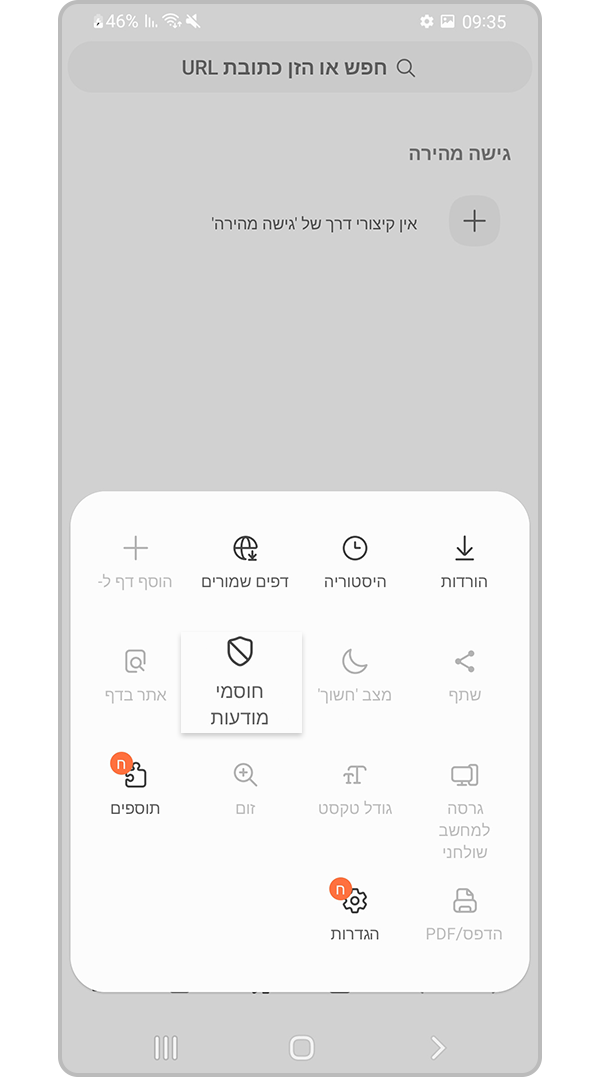 בחירה בהגדרת חוסמי מודעות