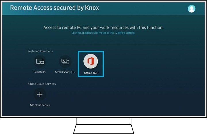 בחרו בסמל Office 365 בתפריט Remote Access