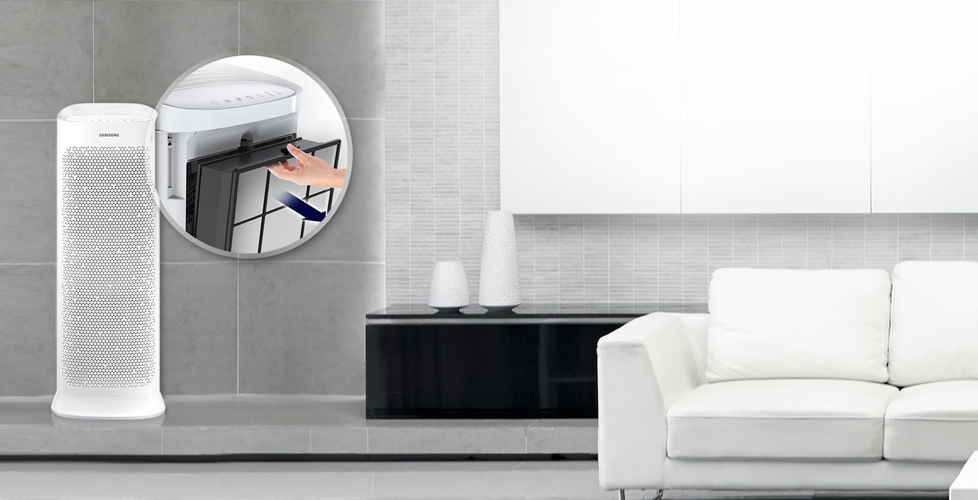 Samsung Air Purifier- Space-efficient and easy to maintain