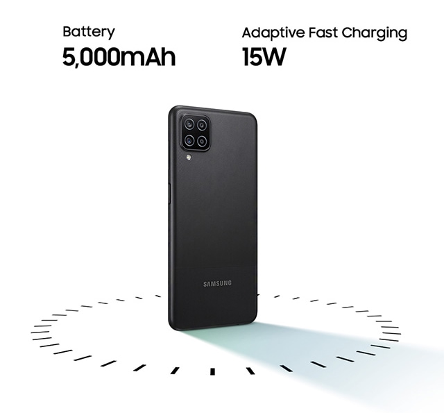 Galaxy A12 - 5000mAh Battery with Adaptive Fast Charging Galaxy A12 - 5000mAh Battery with Adaptive Fast Charging