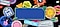 Graphical sticker's of keywords from Samsung CES announcements with CES logo