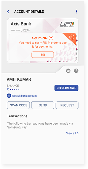 How to use BHIM UPI through Samsung Pay - Step 3