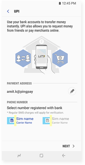 How to use BHIM UPI through Samsung Pay - Step 2