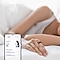 A person sleeping peacefully in bed, wearing a smart ring on their finger. A smartphone screen displays a 'Sleep Score' feature with an 'Good' rating and a score of 80.