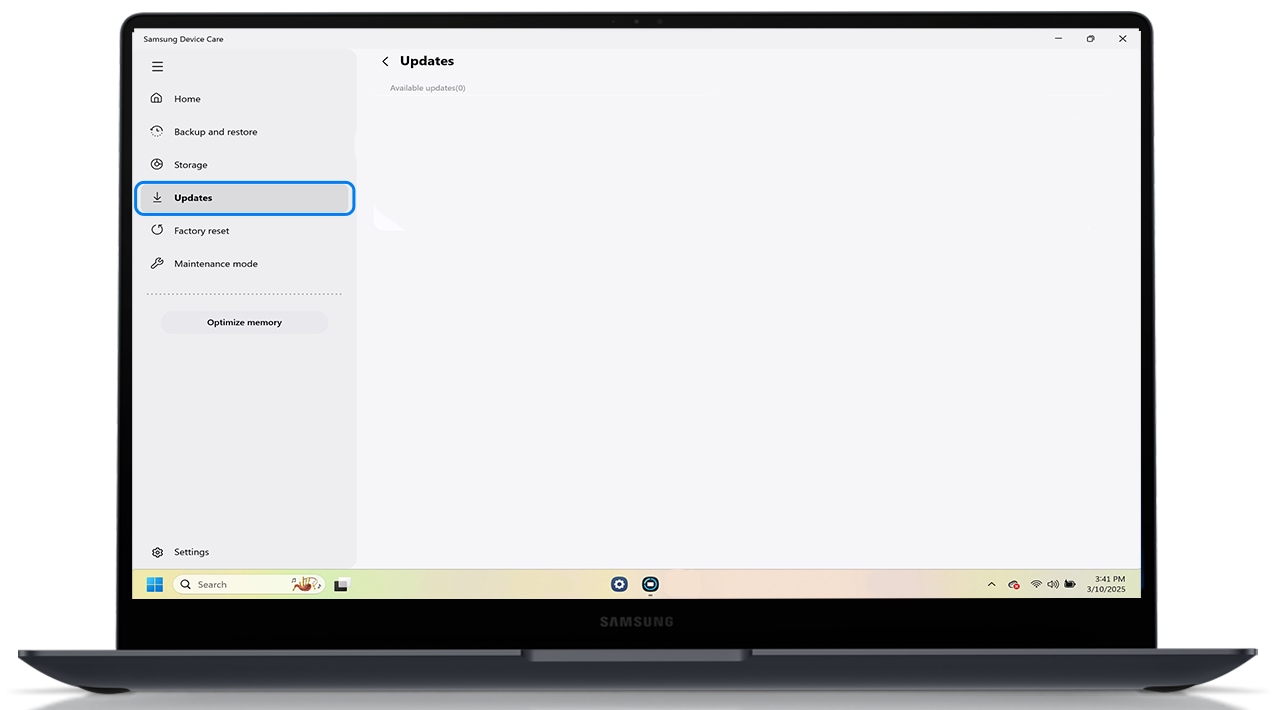 update feature in galaxy book